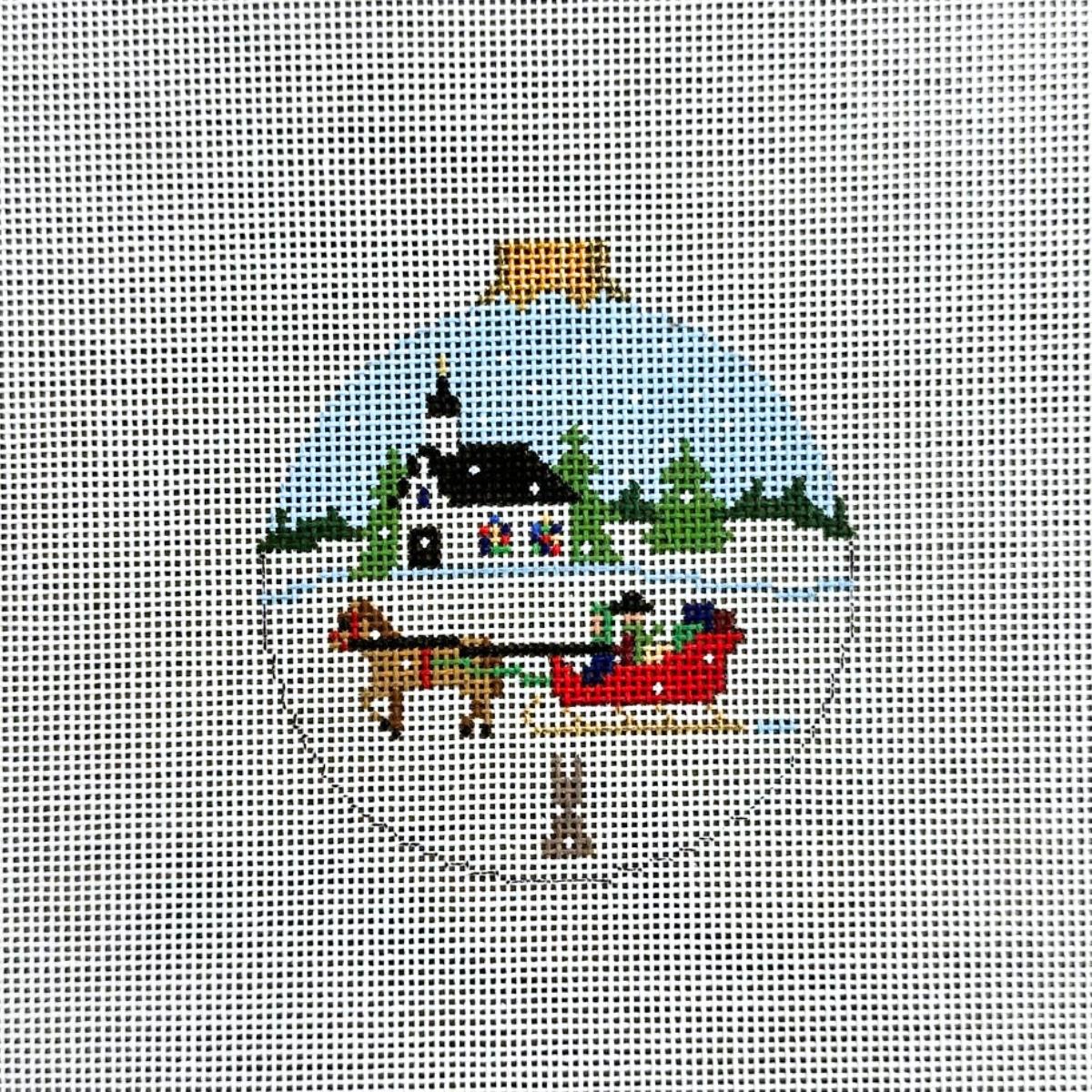 Sleigh Ride with Church Canvas