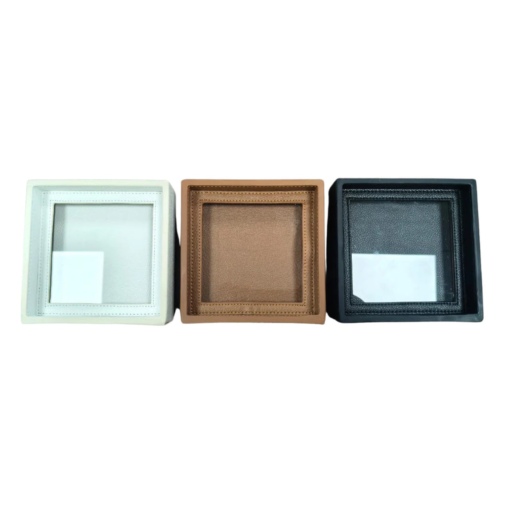 Interchangeable Needlepoint Leather Coaster (Camel)