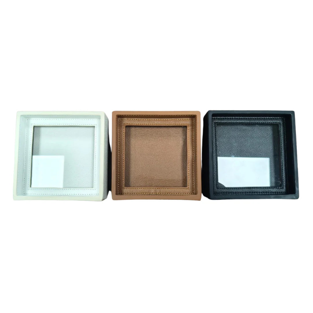 Interchangeable Needlepoint Leather Coaster (Camel)