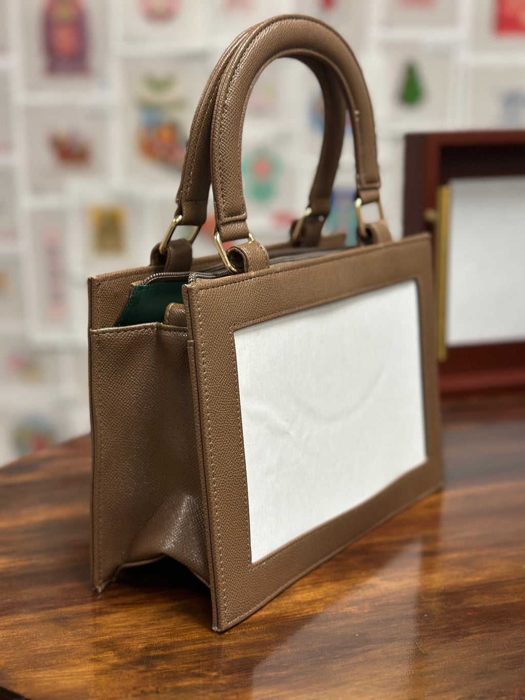 Leather Self-Finishing Purse - Brown