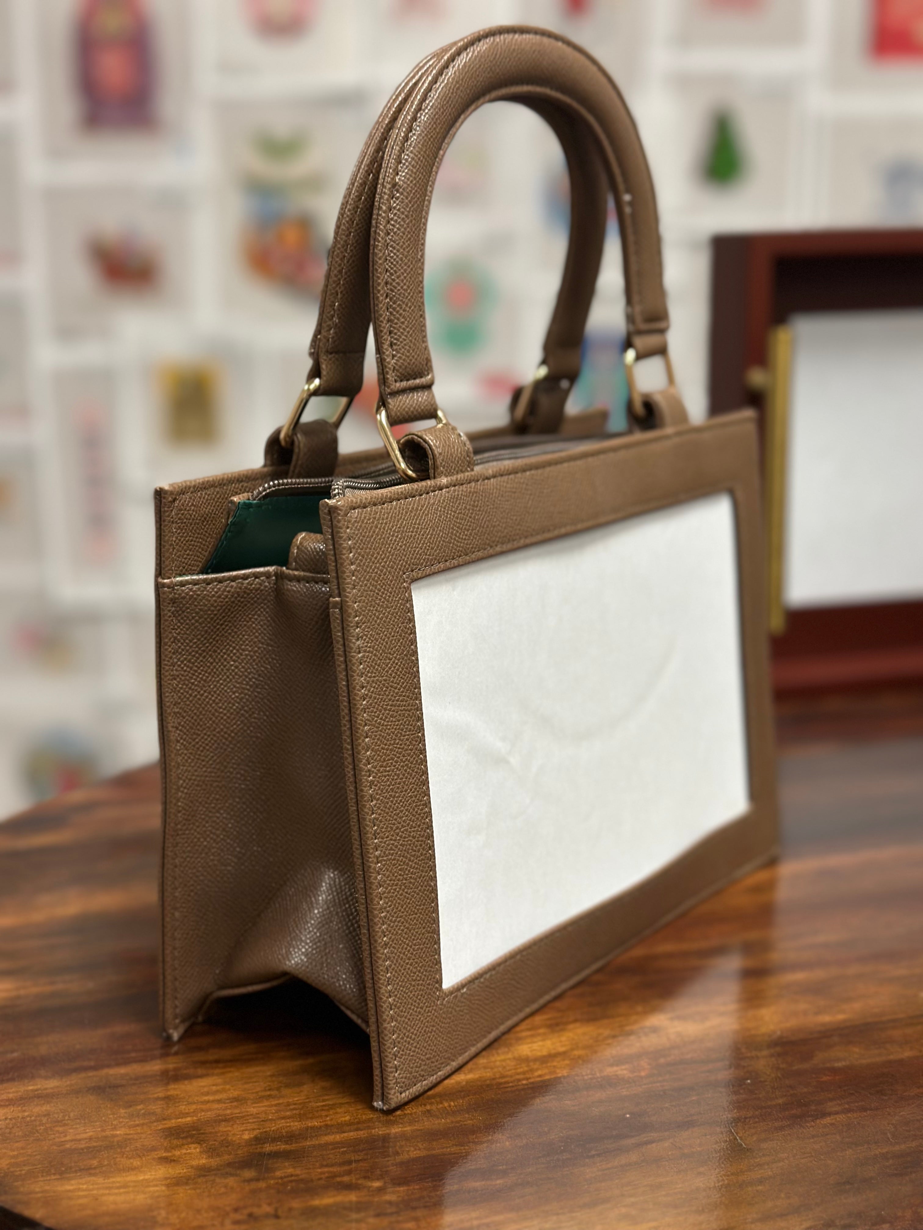 Leather Self-Finishing Purse - Brown