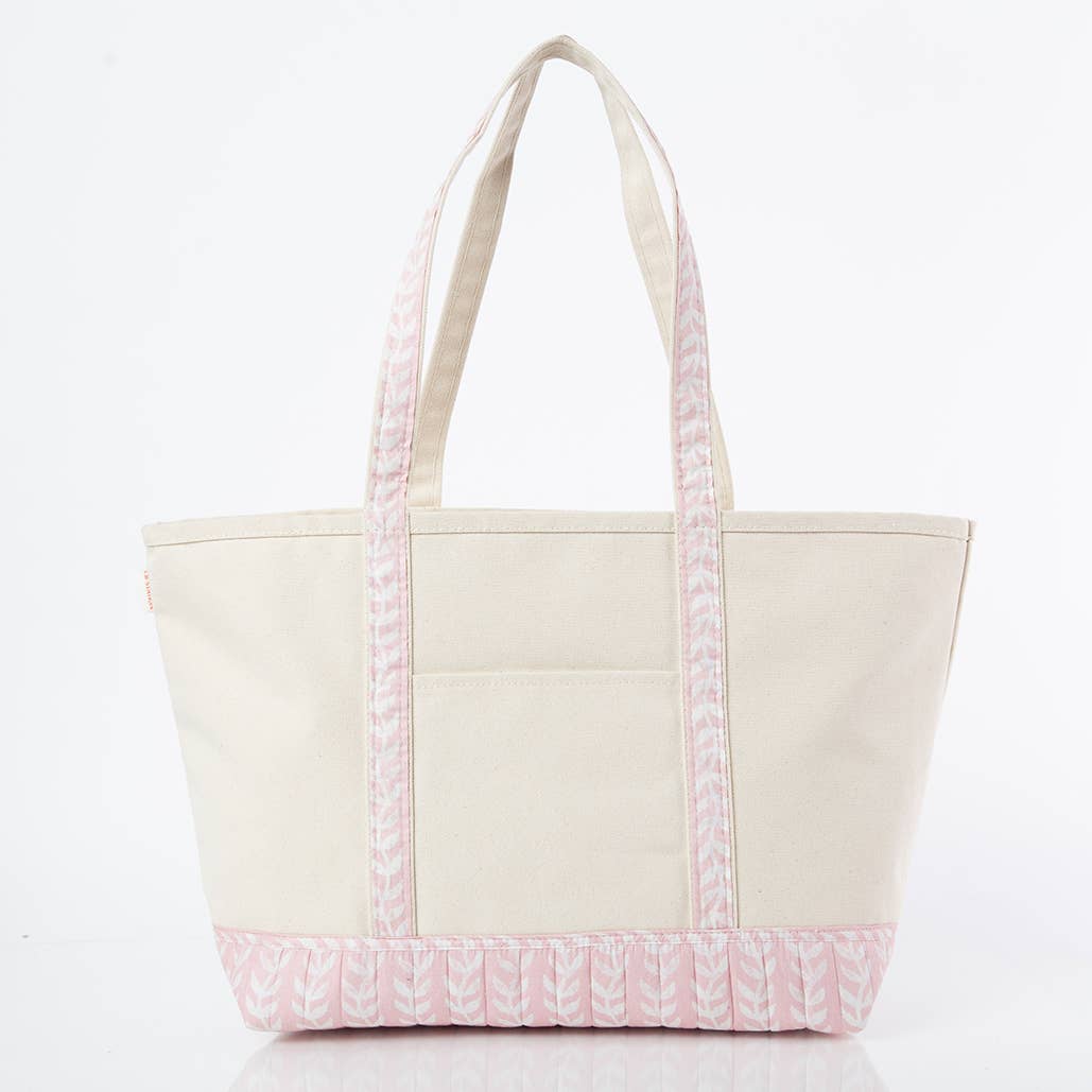 Pink Printed Large Classic Tote Bag: Powder Pink