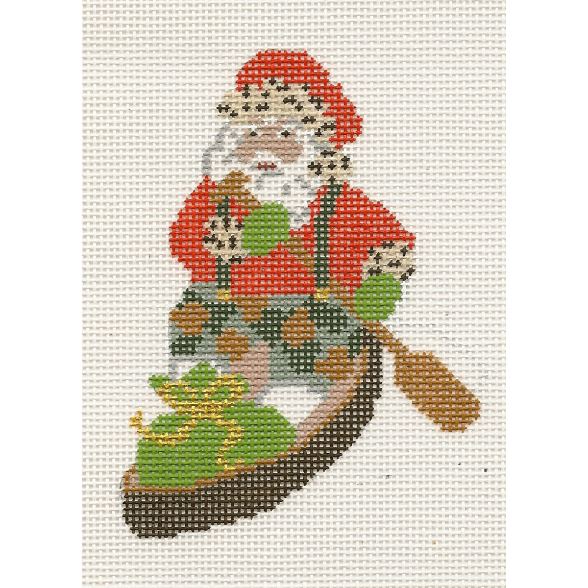Santa in a Pirogue Canvas