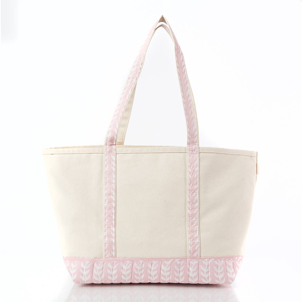 Pink Printed Large Classic Tote Bag: Powder Pink