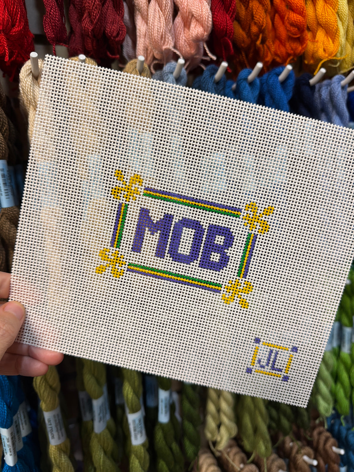MOB Mardi Gras Sign Canvas