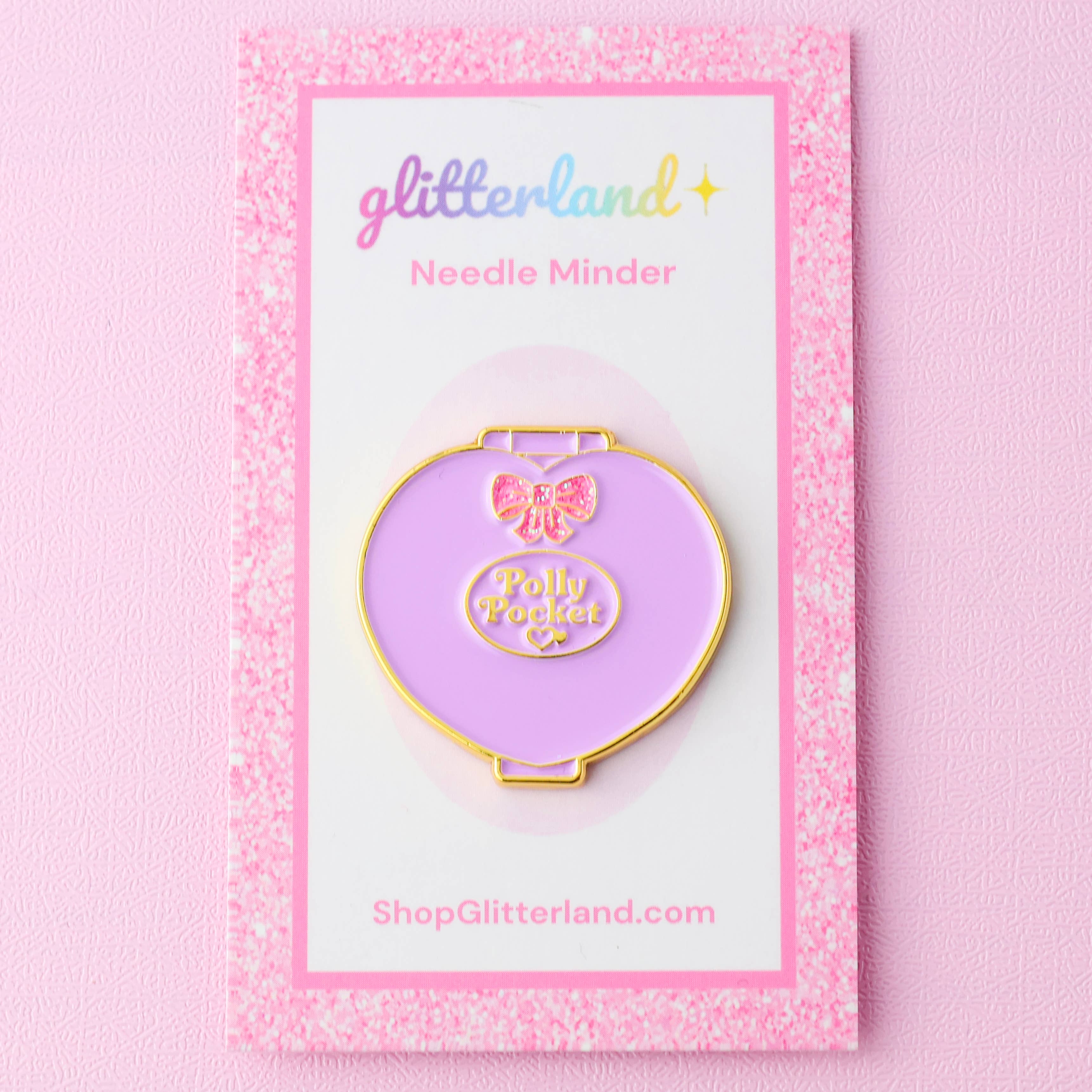 Purple Polly Pocket Doll Compact Needle Minder