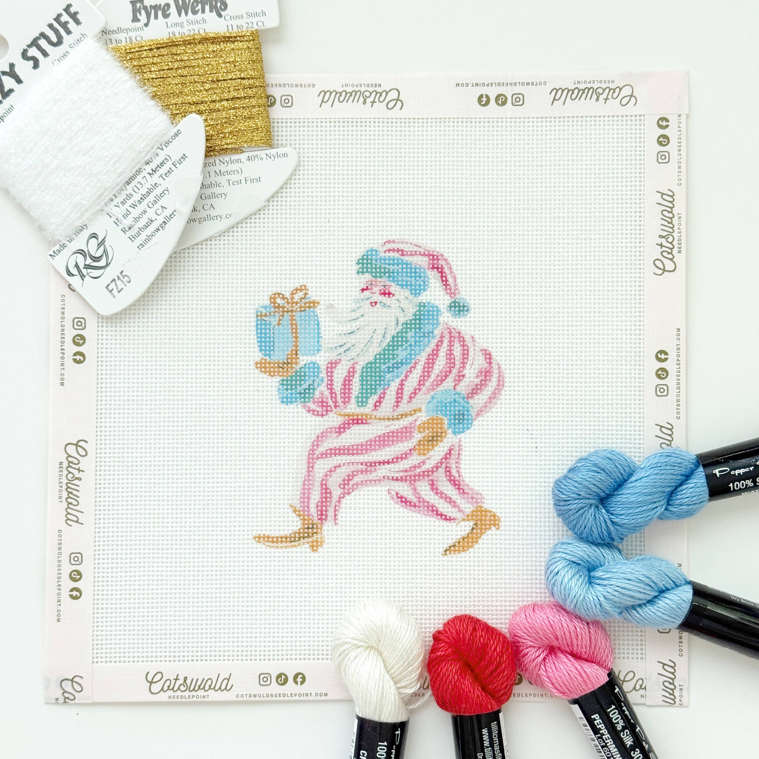 Whimsical Santa Needlepoint Canvas