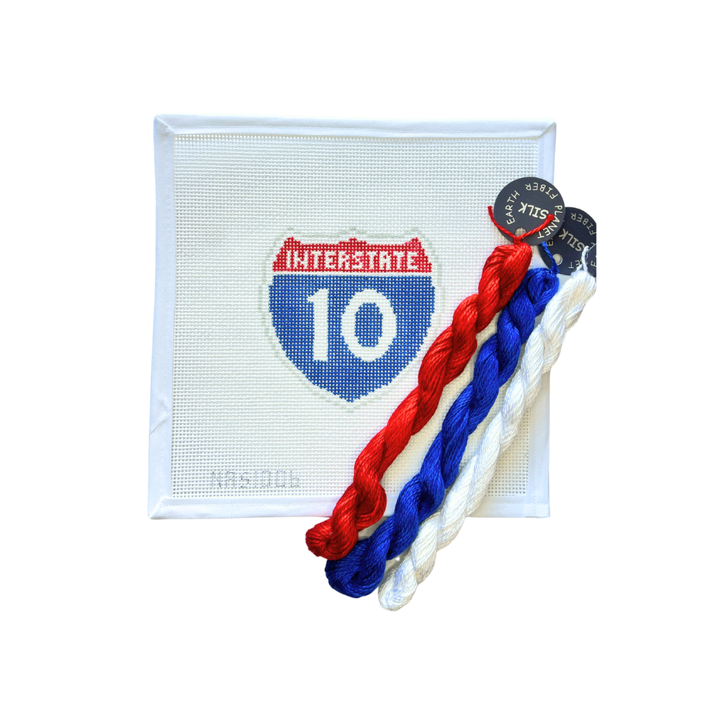 Interstate 10 on 13 mesh Sign Canvas