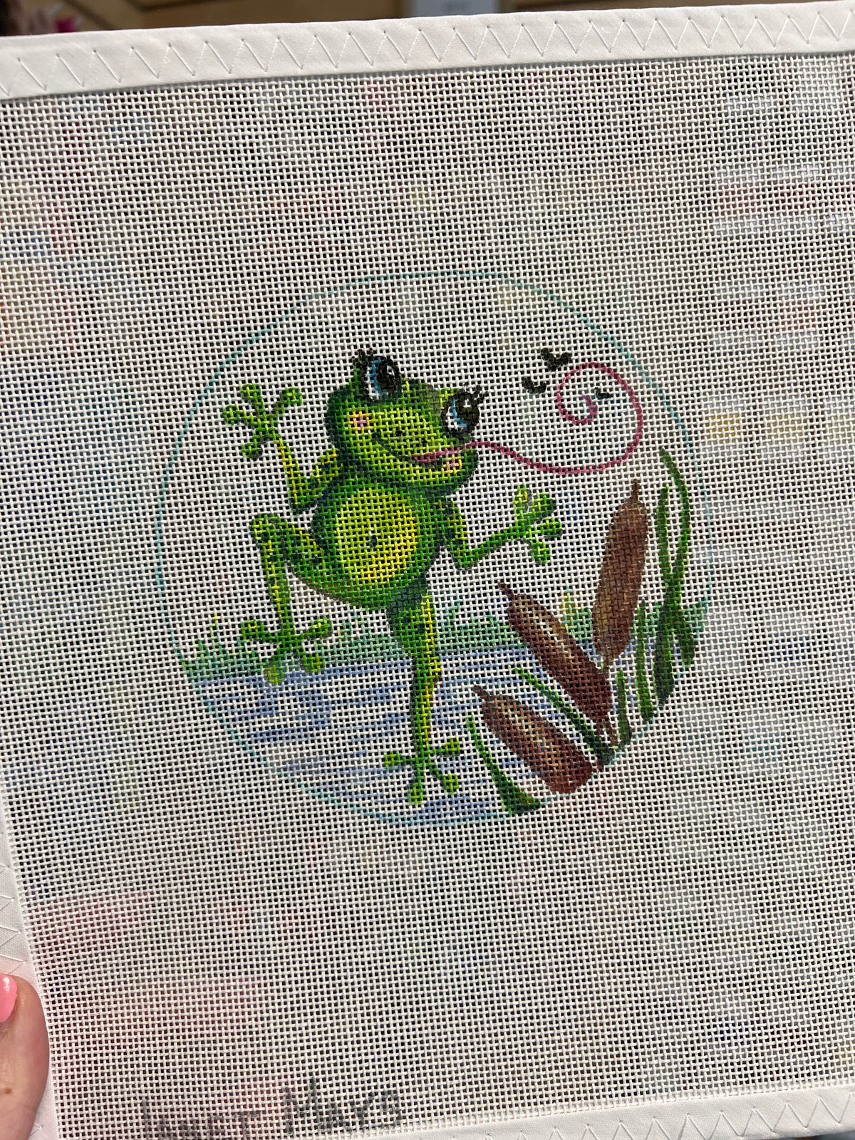 Frolicking Francine the Dancing Frog Canvas