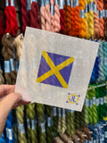 State of Alabama Flag Mardi Gras Colors  2" Square Canvas
