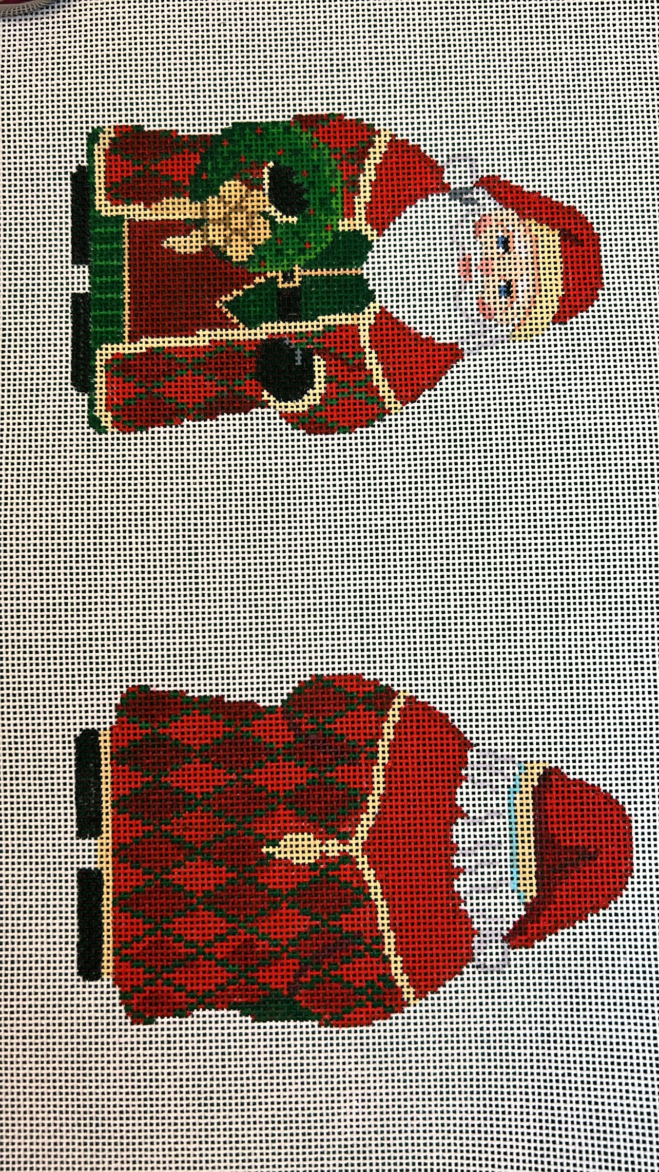 Santa with Wreath Two Sided Canvas