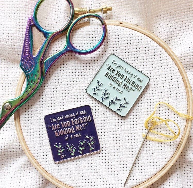 Are You F'in Kidding Me? Needle Minder: Lavender Background