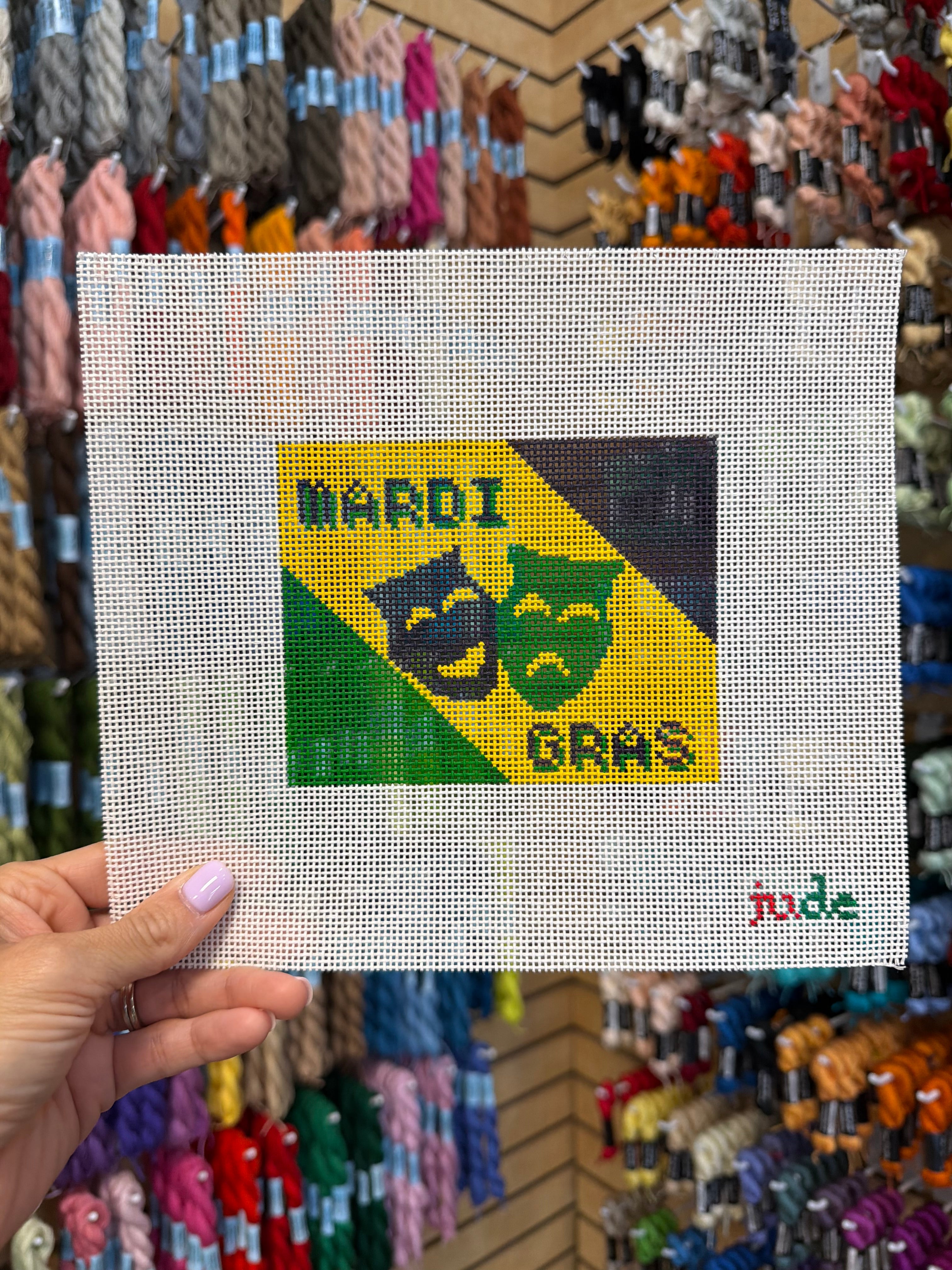 Mardi Gras Mask Flag Canvas