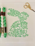 Floral Easter Bunny Needlepoint Canvas