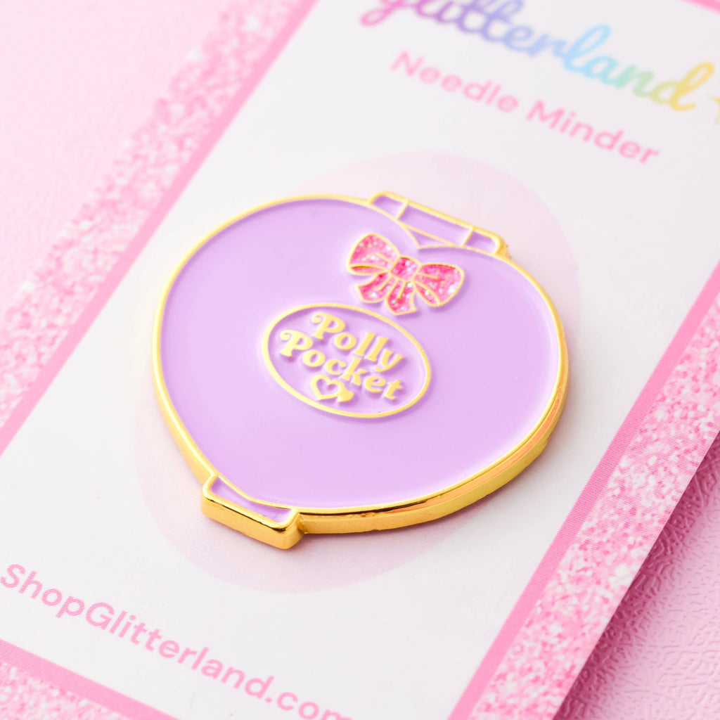 Purple Polly Pocket Doll Compact Needle Minder