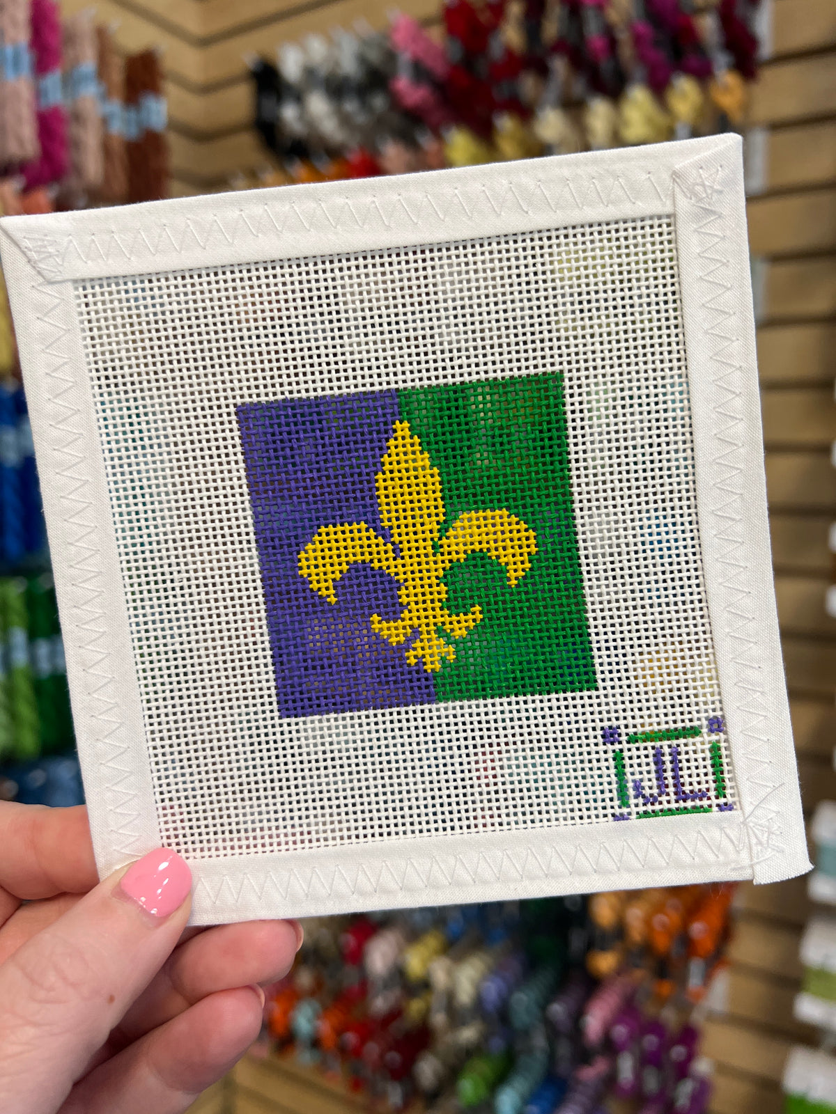 Fleur de Lis (Bright) 2" Square Canvas