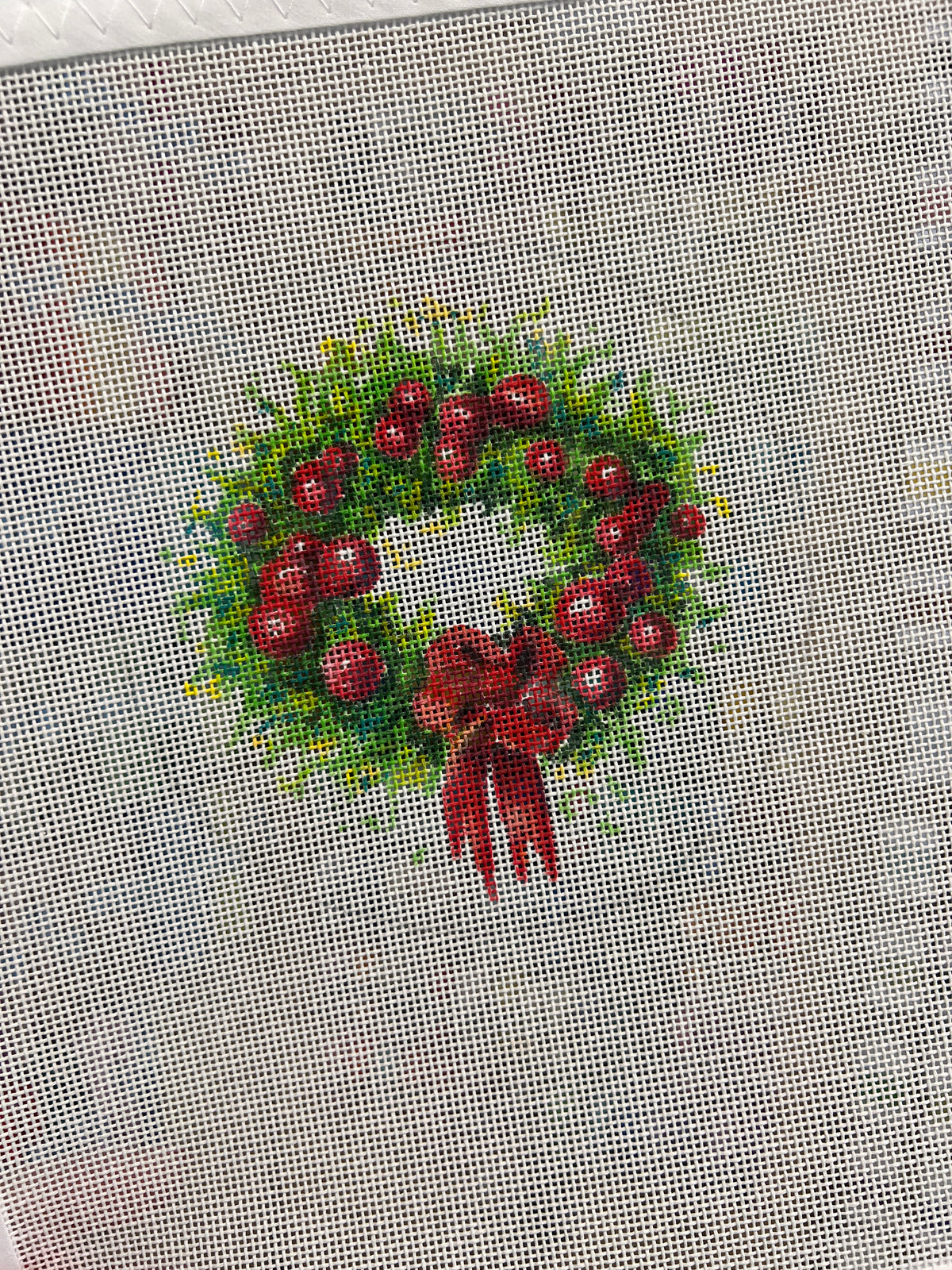 Red Bow Wreath Canvas