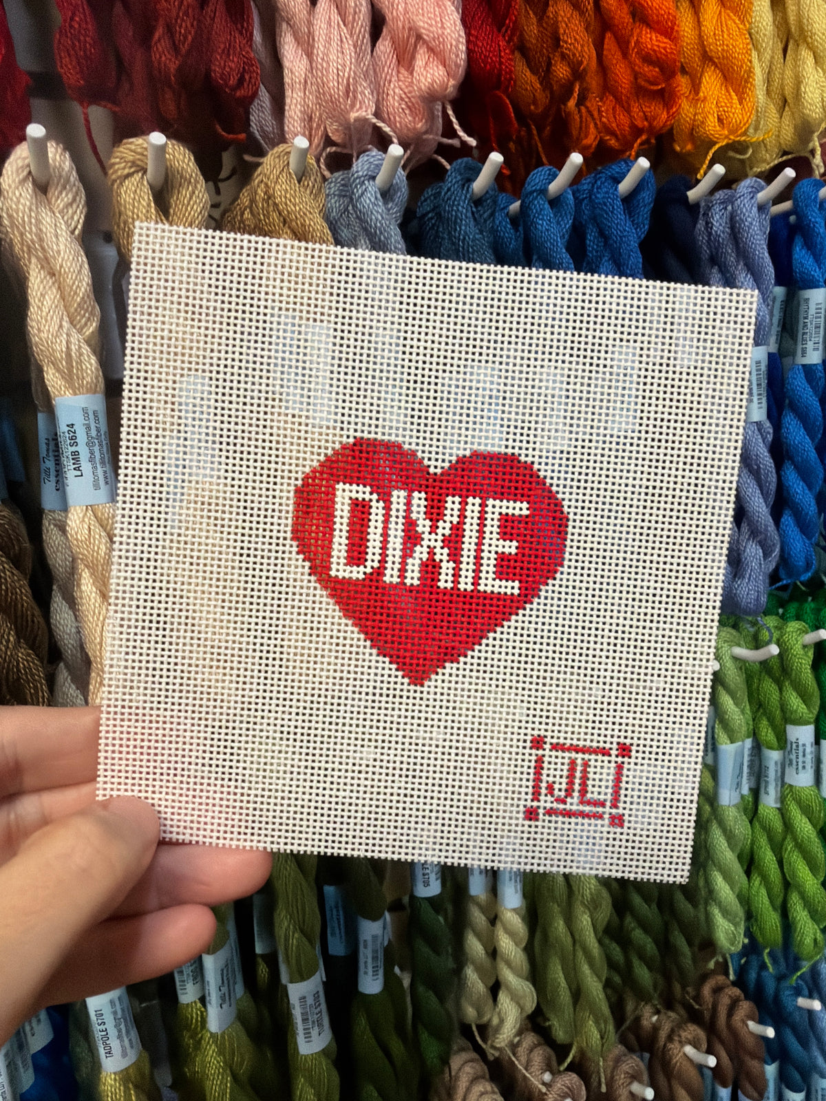 Heart of Dixie Canvas (White on Red)