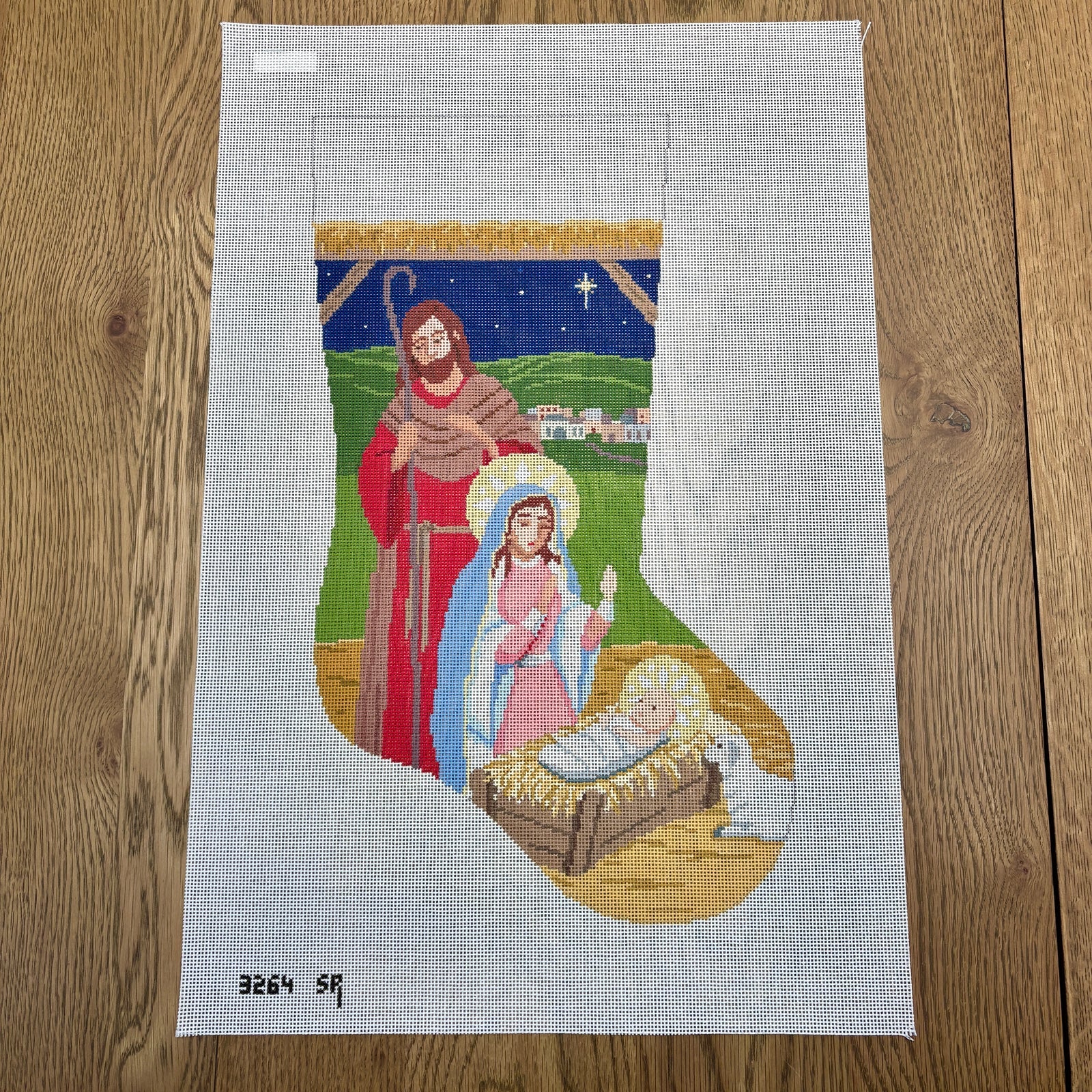A Child Is Born Stocking Canvas