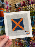 Alabama Flag in Auburn Colors 2" Square Canvas