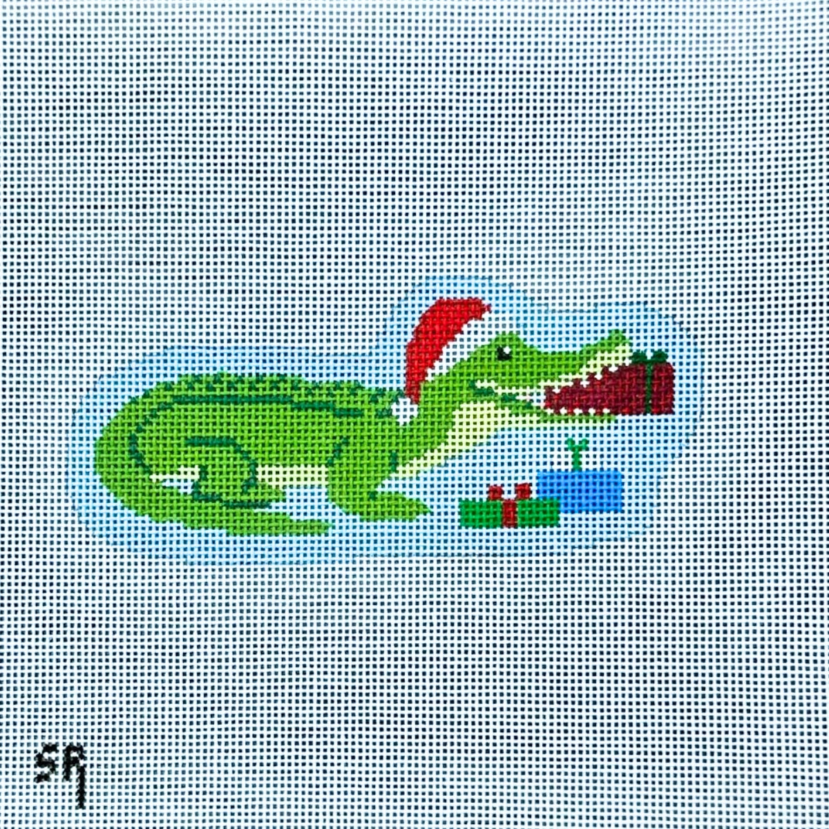 Alligator with Presents Canvas