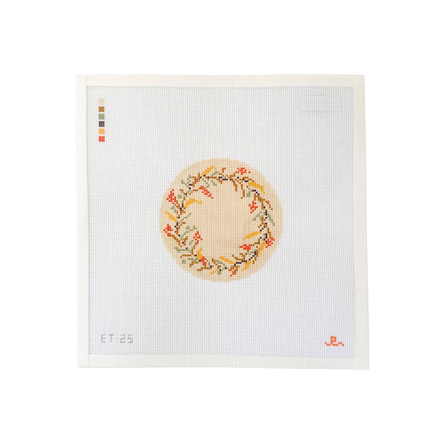 Fall Autumn Floral Round Canvas