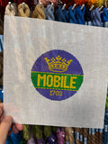 MOB Mobile Mardi Gras 4" Round Canvas