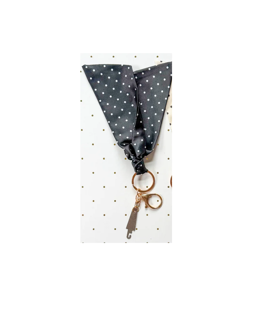 Silk Tie Threader-Black with White Dots
