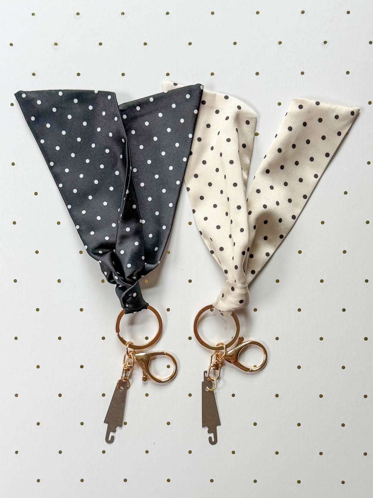 Silk Tie Threader-Black with White Dots