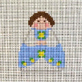Blue Angel with Yellow Flowers Stitch It Angel Canvas