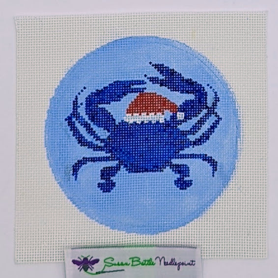 Blue Crab in Santa Hat Canvas