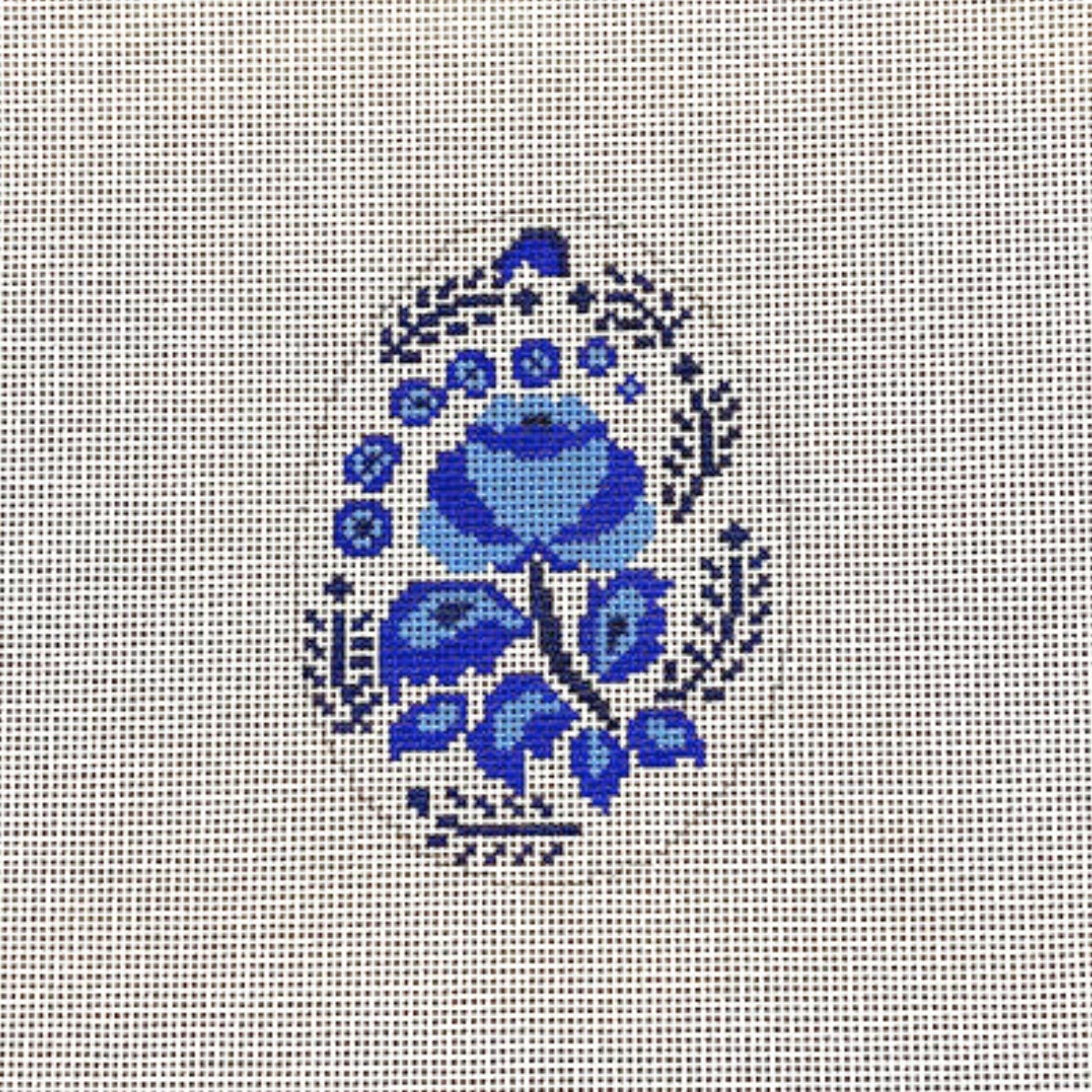 Blue Flower Egg Canvas