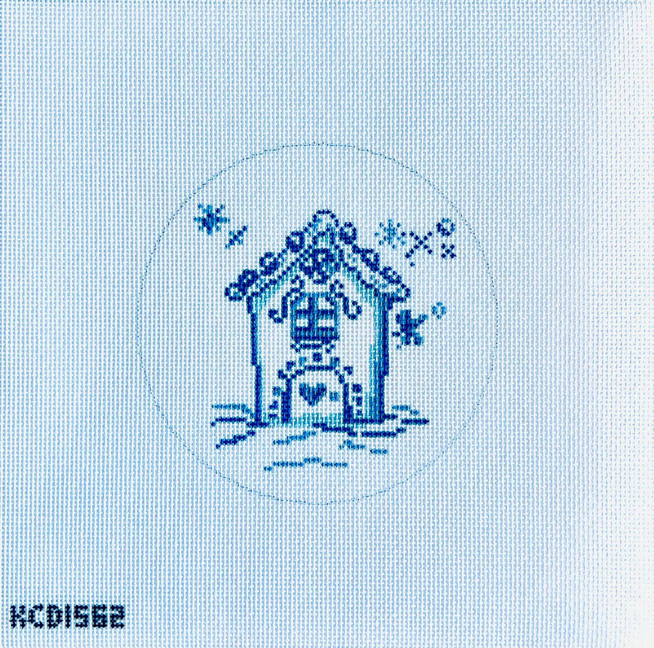 Blue Gingerbread House Ornament