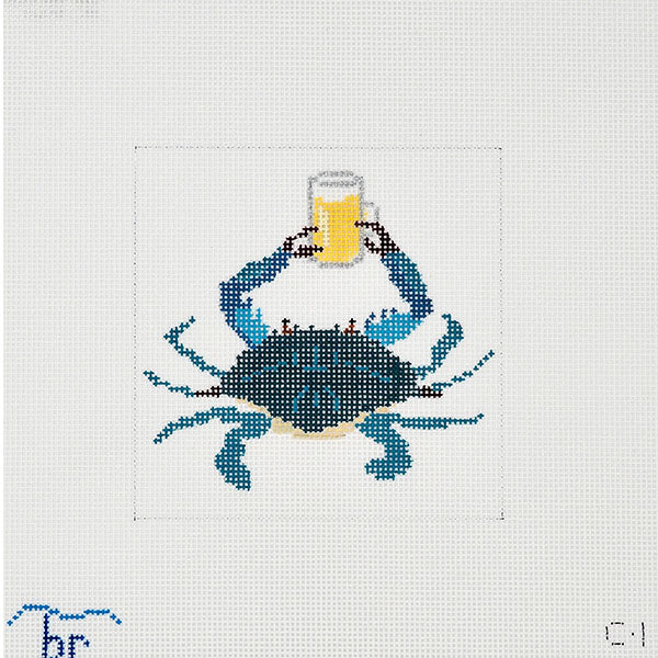 Boozy Blue Crab & Beer Mug Canvas