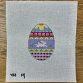 Bunny Over Plaid Egg Canvas