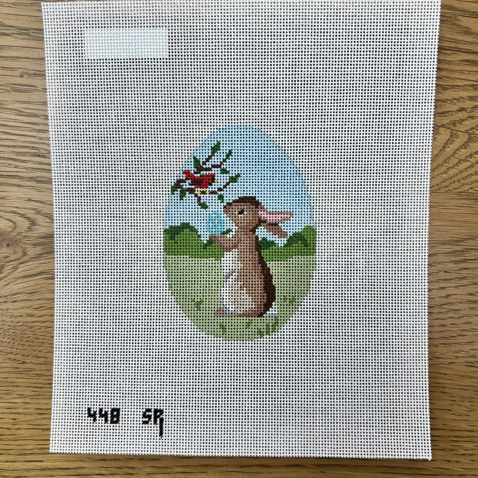 Bunny with Cardinal Egg Canvas