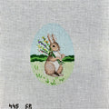 Bunny with Flowers Egg Canvas