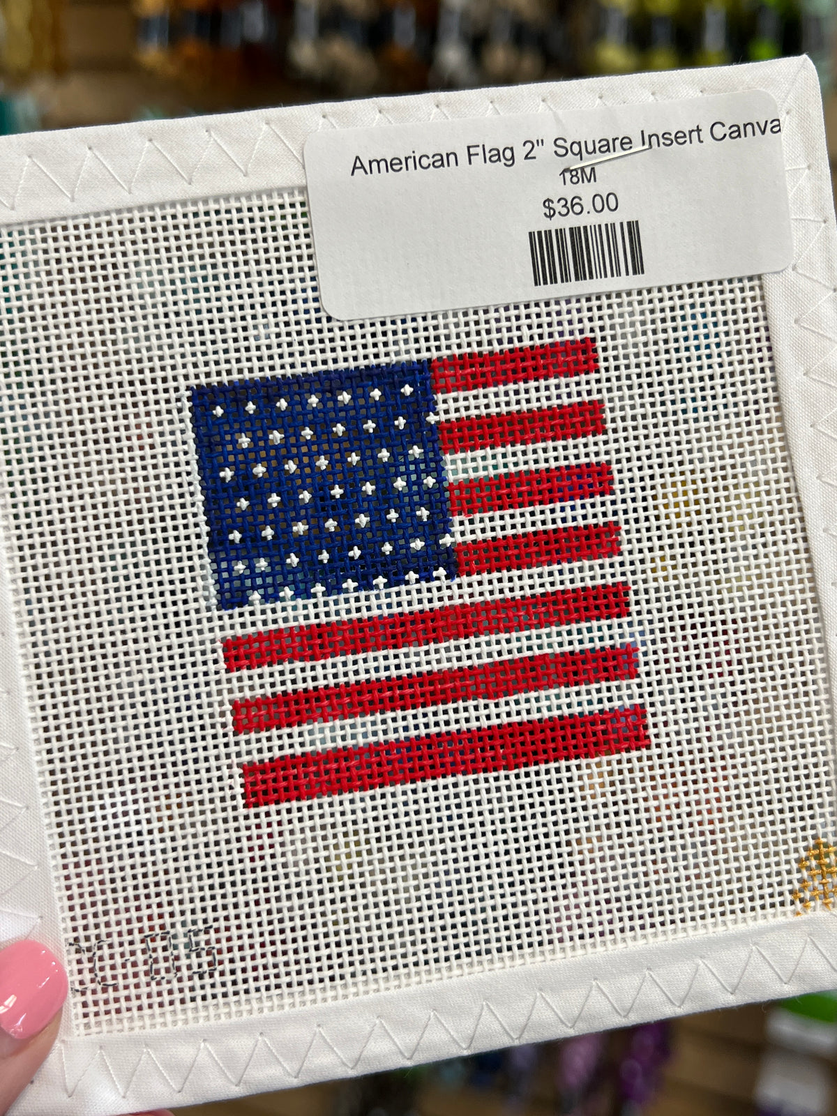 American Flag 2" Square Insert Canvas
