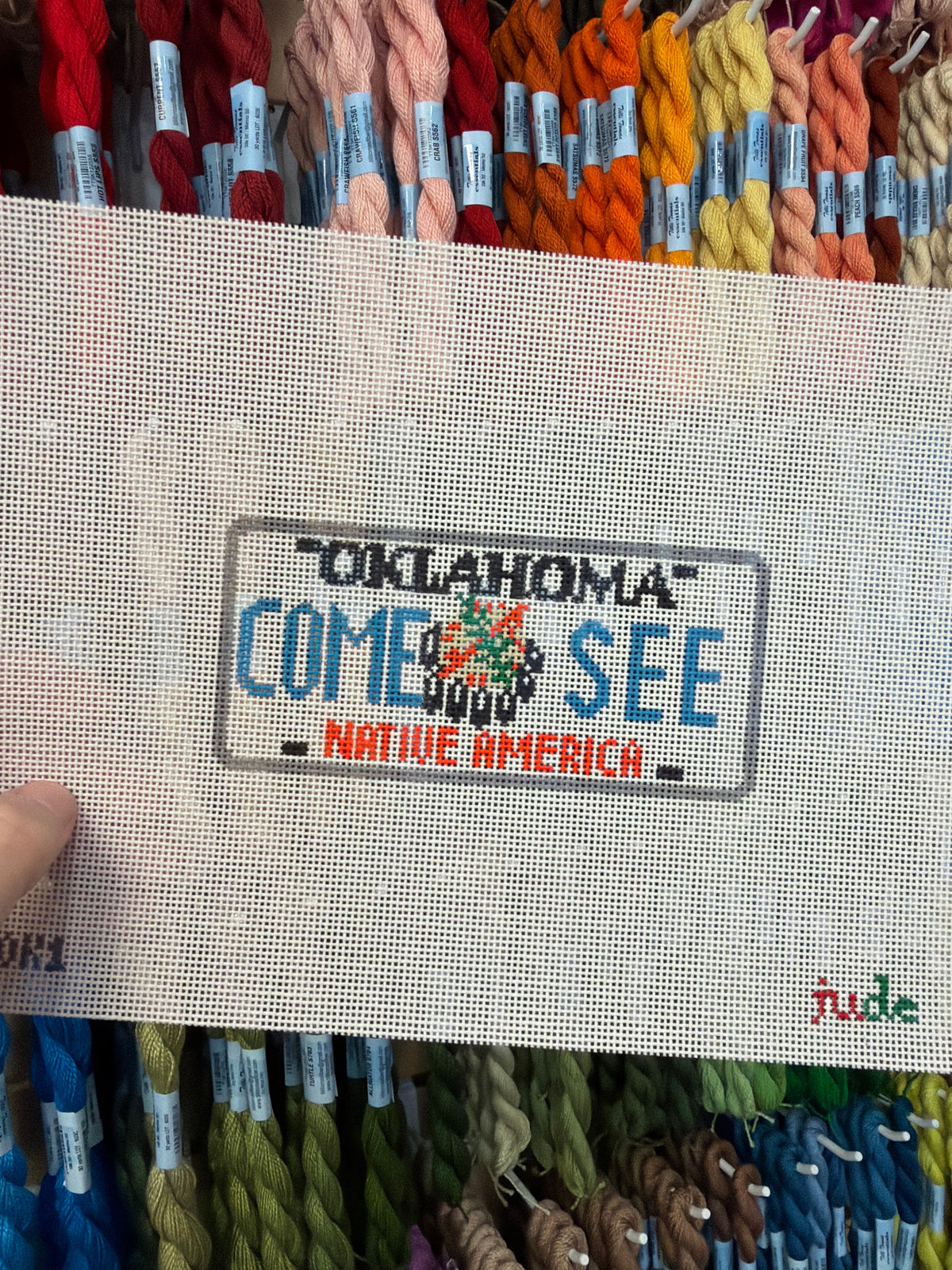 Oklahoma License Plate (COME SEE) Canvas