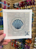 Blue Seashell 2" Round Canvas