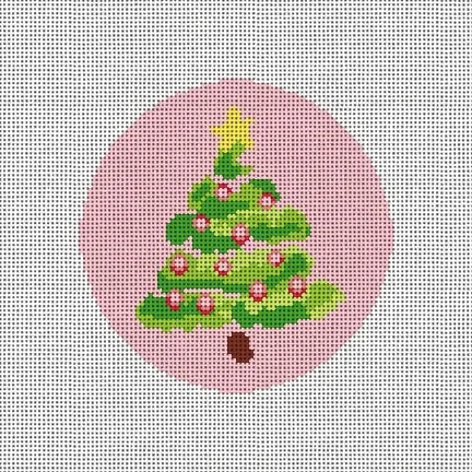 Christmas Tree Round Canvas