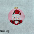 Candy Santa Nutcracker Round Pink Canvas