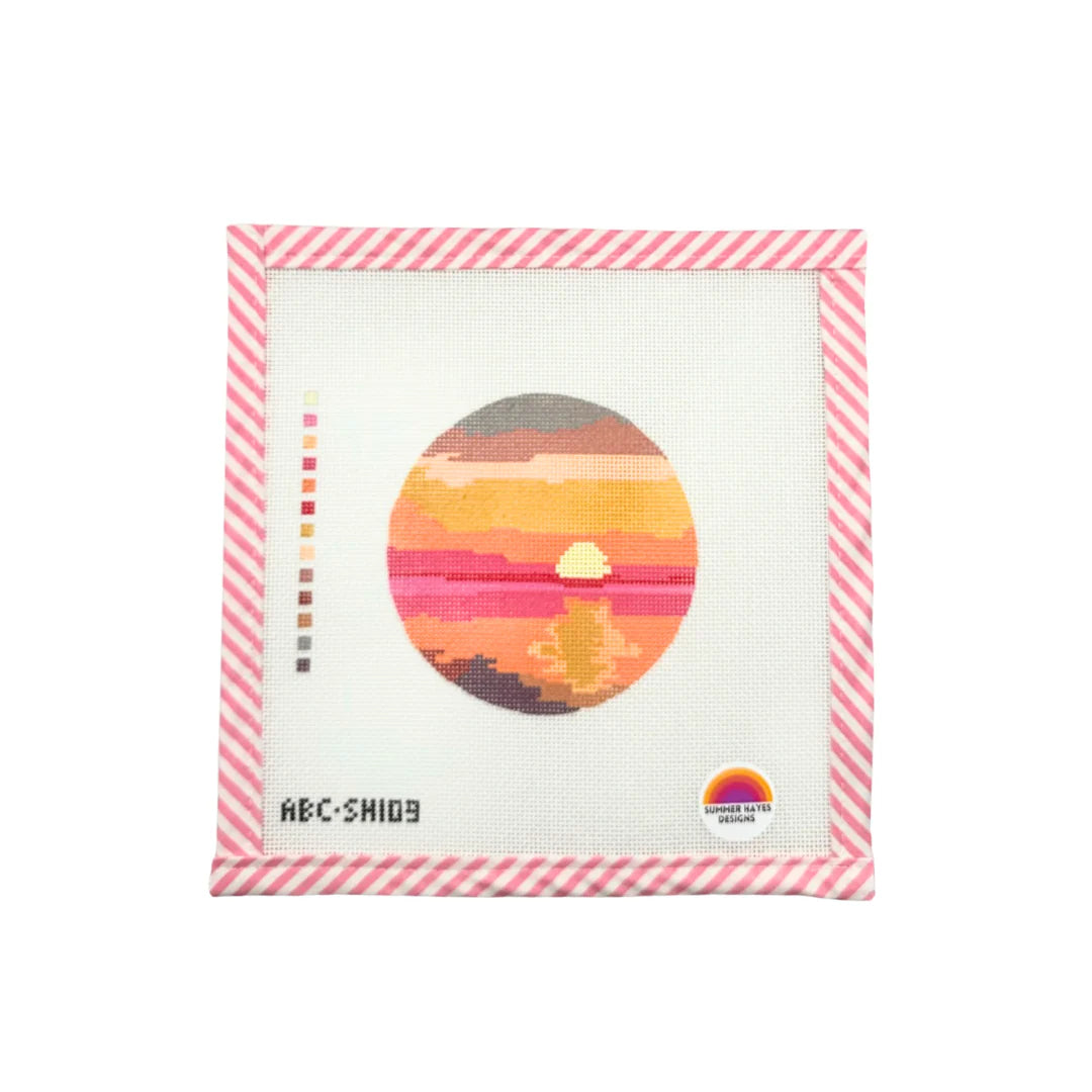 Carribbean Sunset Round Canvas