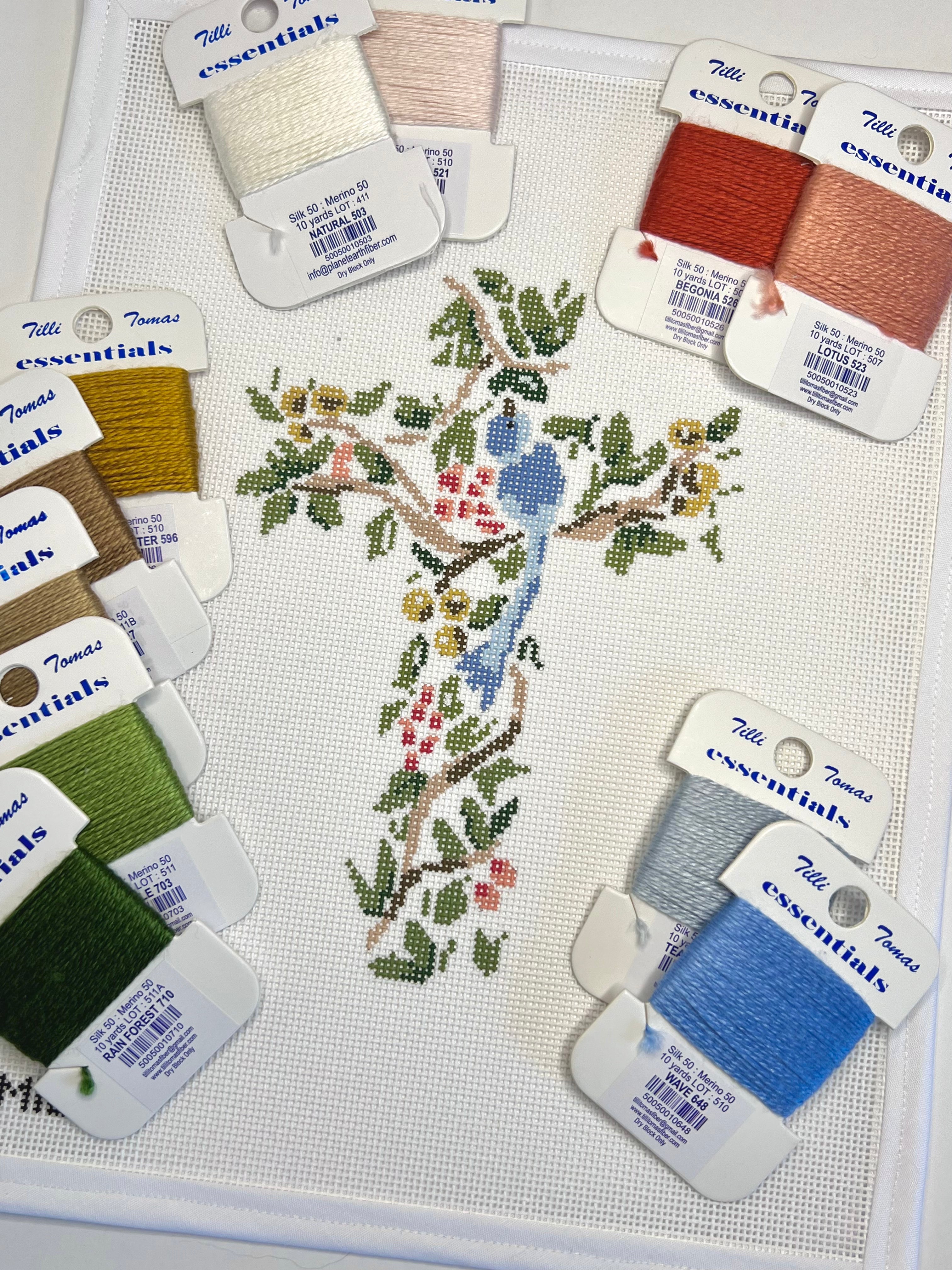 Chinoiserie Cross with Bird Canvas