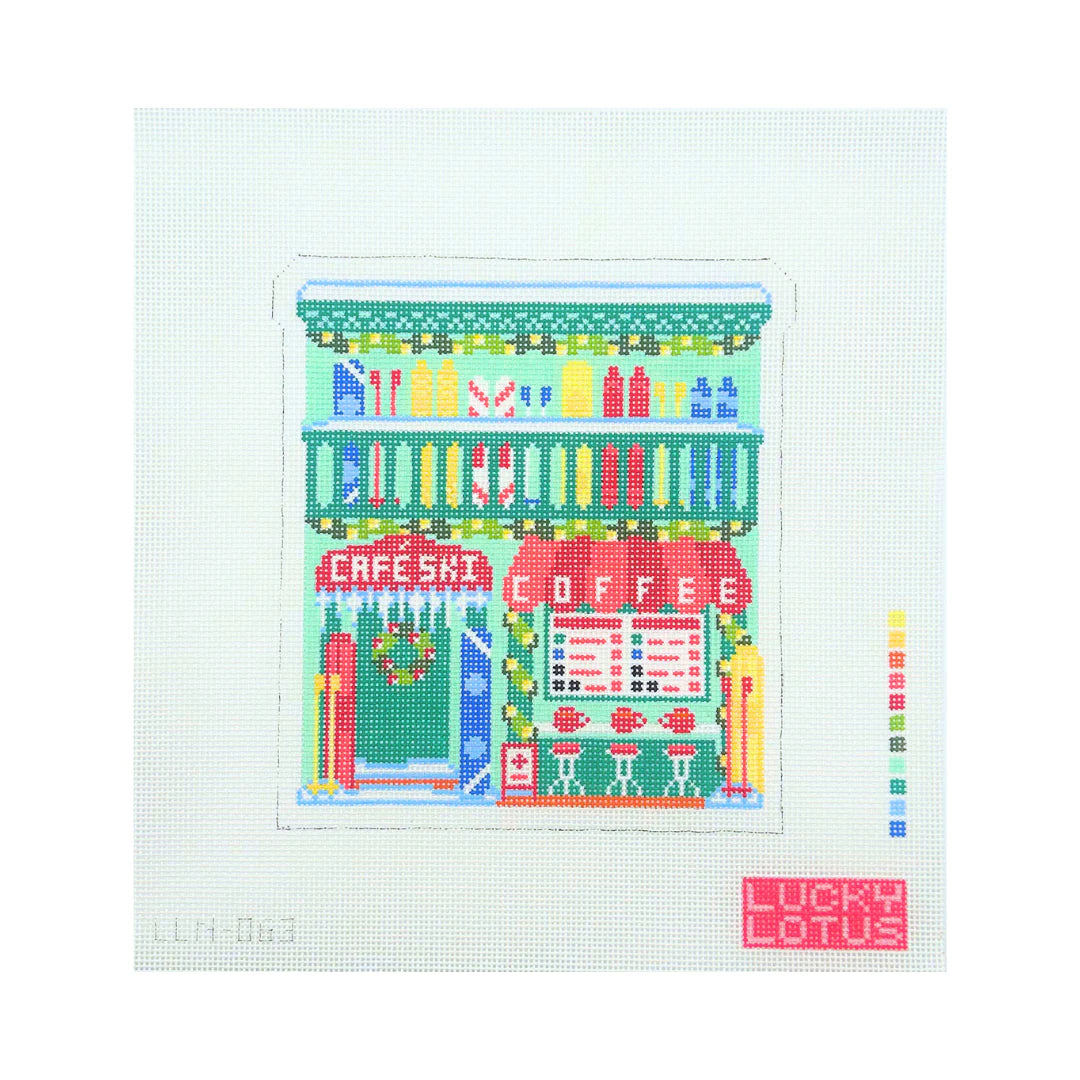 Ski Coffee Shop Christmas Village Canvas