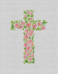 Pink Hollyhock Cross Canvas