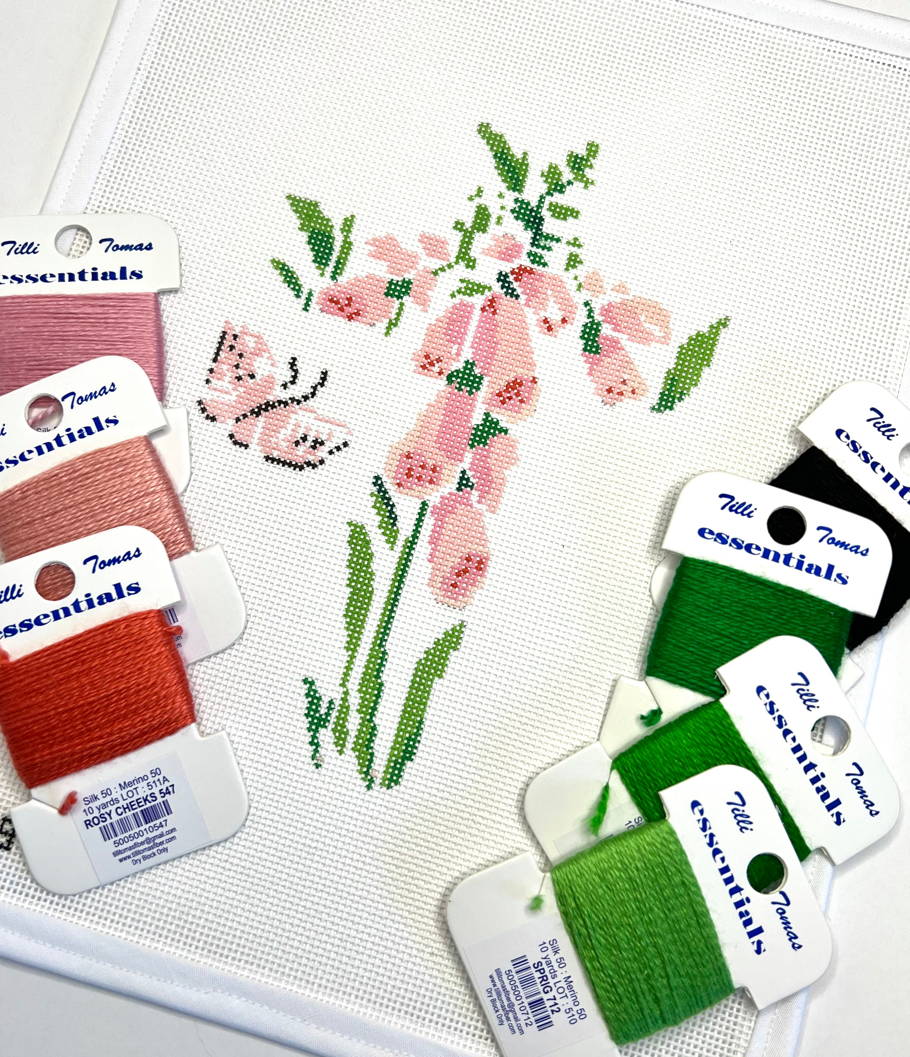 Floral Cross with Butterfly Canvas