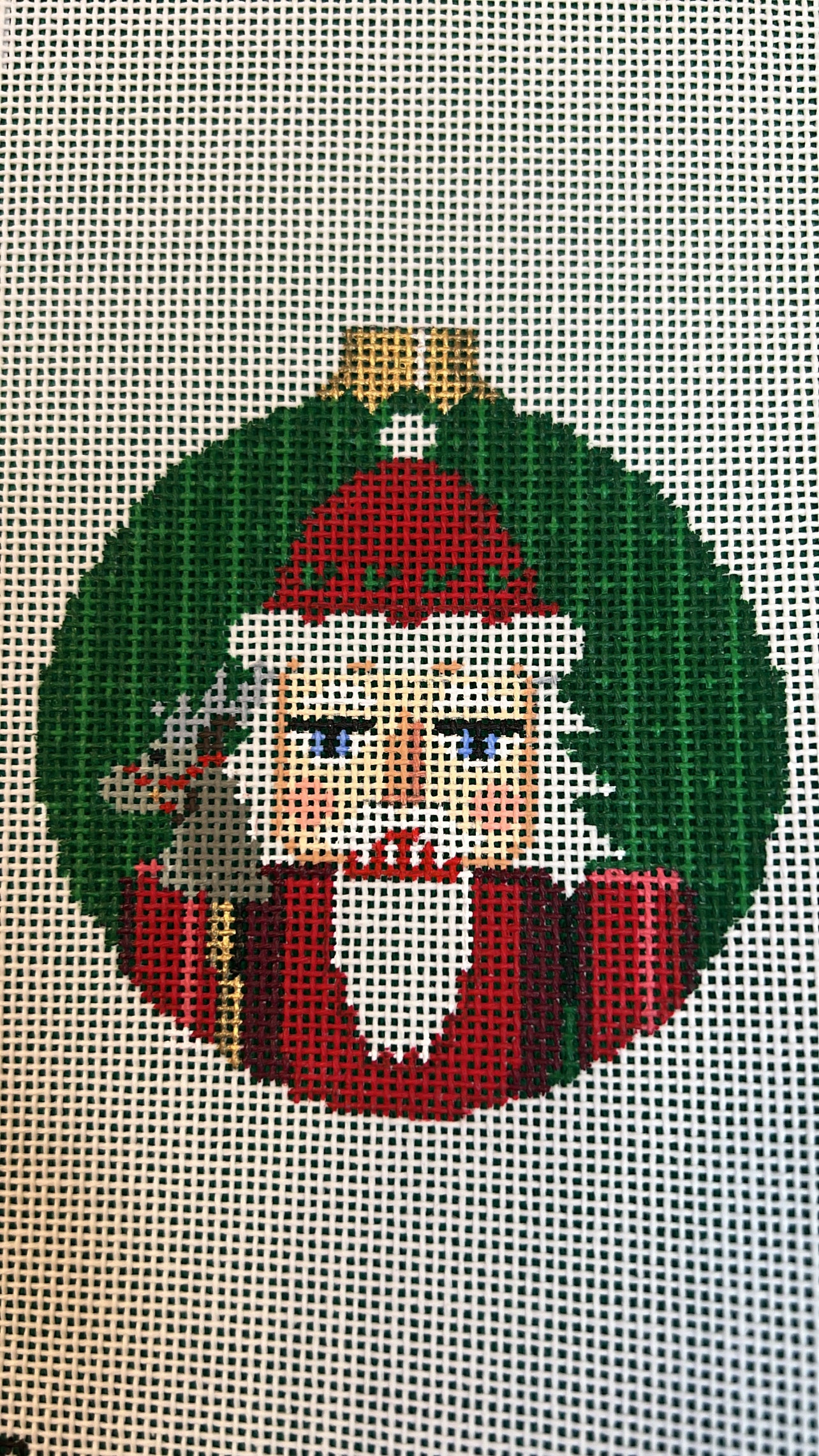 Santa Nutcracker Round Canvas