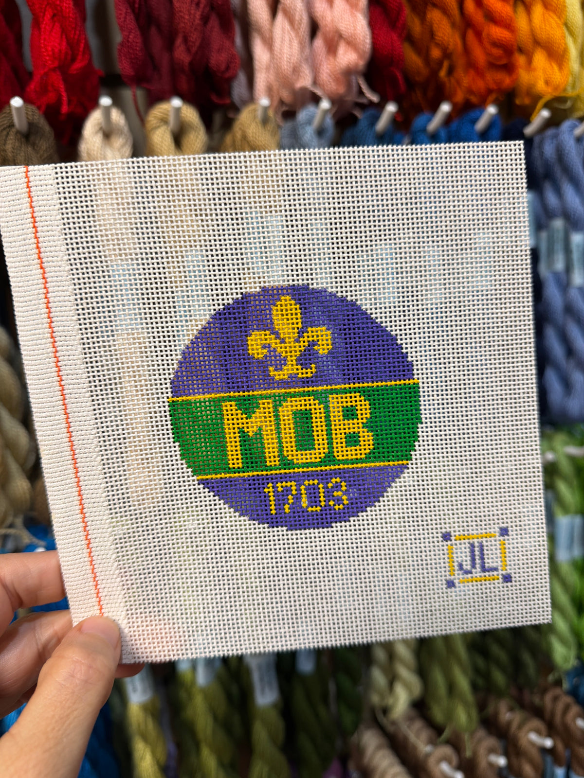 MOB Mobile Mardi Gras 3" Round Canvas