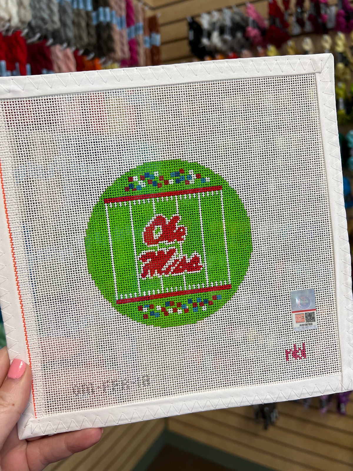 Ole Miss Football Field Round Canvas